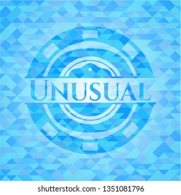 Unusual sky blue mosaic emblem