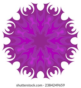 Ungewöhnliche Schneeflocke, Mandala, Blume. Vektorgrafiken. Einzeln auf weißem Hintergrund