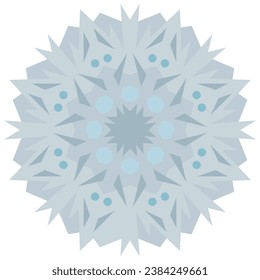 Un inusual copo de nieve, mandala, flor. Gráficos vectoriales. Aislado sobre fondo blanco