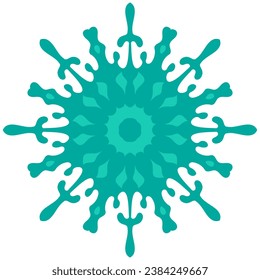 Un inusual copo de nieve, mandala, flor. Gráficos vectoriales. Aislado sobre fondo blanco