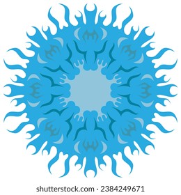 Unusual snowflake, mandala, flower. Vector graphics. Isolated on white background