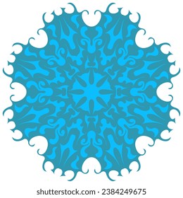 Un inusual copo de nieve, mandala, flor. Gráficos vectoriales. Aislado sobre fondo blanco