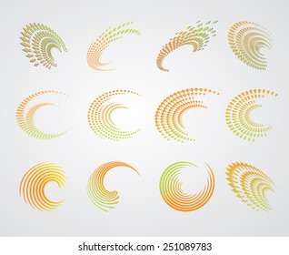 Unusual Spiral Icons. Vector Logo Design Template Collection.