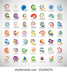 Unusual Spirals Set - Isolated On Gray Background - Vector Illustration, Graphic Design Editable For Your Design 