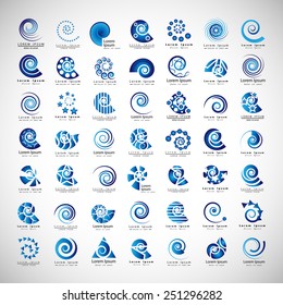 Unusual Spirals Set - Isolated On Gray Background - Vector Illustration, Graphic Design Editable For Your Design  