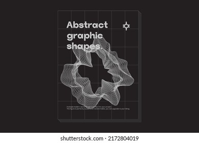 Afiche geométrico de moda con formas de composición en estilo de moda inusual Strange Vector.