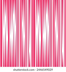 Inusual patrón de rayas con rayas rojas interrumpidas sobre fondo blanco. Impresión geométrica sin costuras de moda para textil, impresión, papel de embalaje, cubierta, papel de regalo, decoración del hogar. Ilustración vectorial.