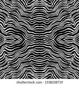 Unusual striped texture. Hand-drawn vector seamless pattern for your natural design.
