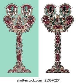 unusual stylized decorative tree, eco concept, karakoko style, vector illustration