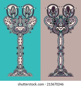 unusual stylized decorative tree, eco concept, karakoko style, vector illustration