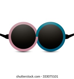 unusual sunglasses on a white background, vector illustration
