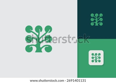 unusual tree logo design vector template