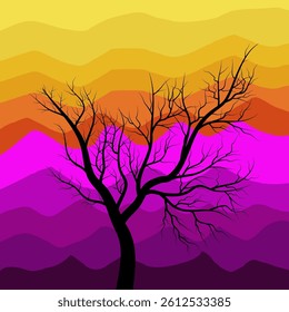 Unusual tree on a beautiful background