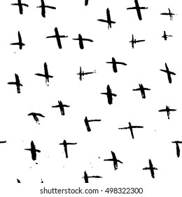 Unusual trendy seamless pattern in modern style. Vector texture simple painted black and white colors. Wallpaper for your design in scandinavian style.