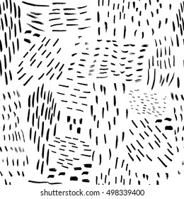 Unusual trendy seamless pattern in modern style. Vector texture simple painted in black and white colors. Wallpaper for your design in scandinavian style.