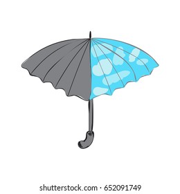 unusual umbrella, abstraction with clouds