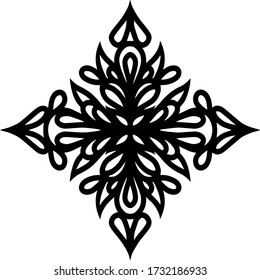 Unusual vector element. Black and white figure.