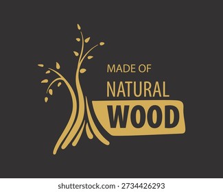 Un inusual logotipo de Vector dibujado a mano para la producción de productos de madera