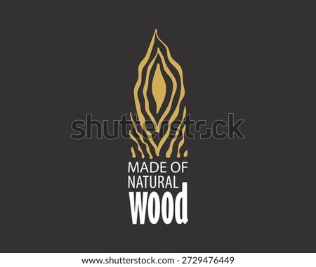 An unusual vector hand-drawn logo for the production of wood products