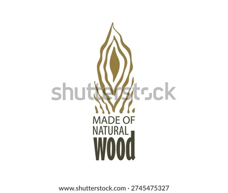 An unusual vector hand-drawn logo for the production of wood products
