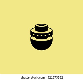 Unusual vector logo in a modern flat style.