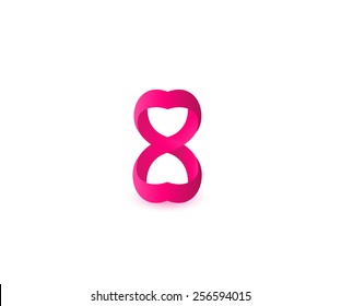 Unusual vector pink icon. 8 march ribbon. World women's day logo.