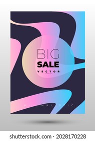 Unusual vector template with pink and blue Stripes and lettering big sale