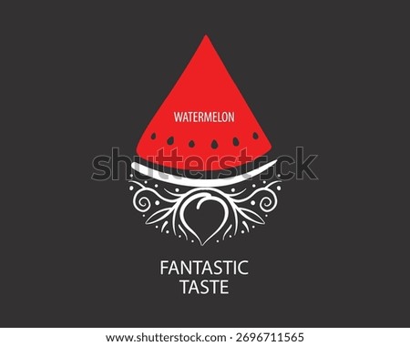 Unusual vector watermelon logo hand-drawn