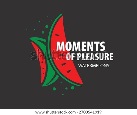 Unusual vector watermelon logo hand-drawn