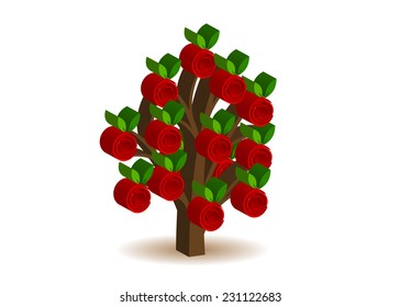 An unusual volume tree with apples