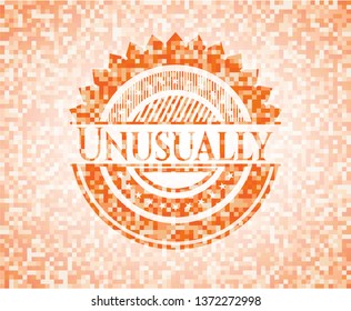 Unusually abstract orange mosaic emblem