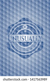 Unusually blue badge with geometric pattern. Vector Illustration. Detailed.
