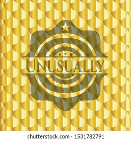 Unusually gold emblem. Scales pattern. Vector Illustration. Detailed.