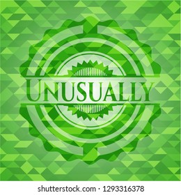 Unusually green emblem with mosaic background
