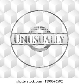 Unusually grey badge with geometric cube white background