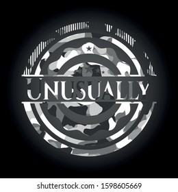 Unusually grey camo emblem. Vector Illustration.