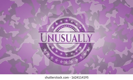 Unusually pink on camo texture. Vector Illustration. Detailed.