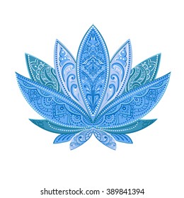 Unusually Vector Isolated Image Blue Lotus Stock Vector (Royalty Free ...