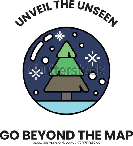 Unveil the unseen. Go beyond the map. A tree in a snow globe