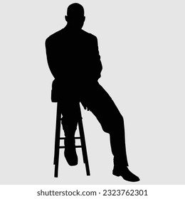 Unveiling the Adult Business Man's Profound Impact, Captured in Chair-Style Portraits and Dynamic Silhouettes.