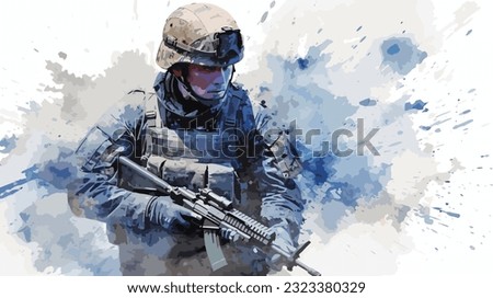 Unveiling the Elite Modern Soldier Cutting-Edge Technology, Tactical Expertise, and Unparalleled Dedication for Defense and Security Foto stock © 