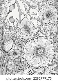 Unwind and destress with these intricate floral coloring pages designed for adults. Simply print or download for instant access and let your creativity run wild. Experience the therapeutic benefits of