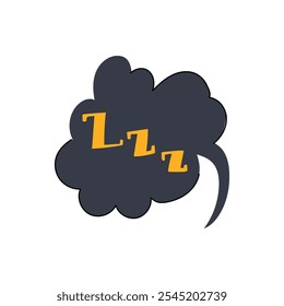 Desenrollar la caricatura de Sleep ZZ. Recargar la hora de acostarse, ronquido de insomnio, colchón de almohada Desenrollar el signo de Sleep ZZ. Ilustración vectorial de símbolos aislados