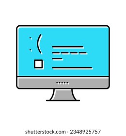 unbearbeitete Internetseite Farbe Symbol Vektorgrafik. unbearbeitetes Webseitenzeichen. einzelne Symbolillustration