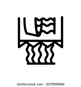 unwrap noodles icon with black outline style
