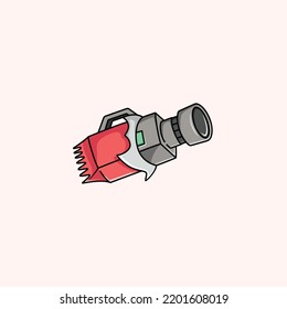 Unwrapped Video Camera Illustration. Out Of The Box Creative Logo Idea For Media, Creative Director, Agency, Studio Icon Design Concept