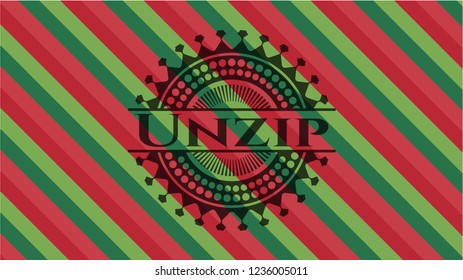 Unzip christmas badge background.