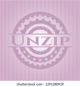 Unzip retro pink emblem