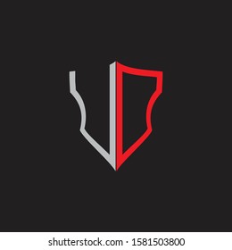 UO Abstract logo monogram with shield elements isolated on black background
