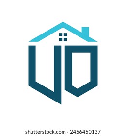 UO House Logo Design Vorlage. Letter UO Logo für Immobilien, Bauwesen oder andere häusliche Angelegenheiten